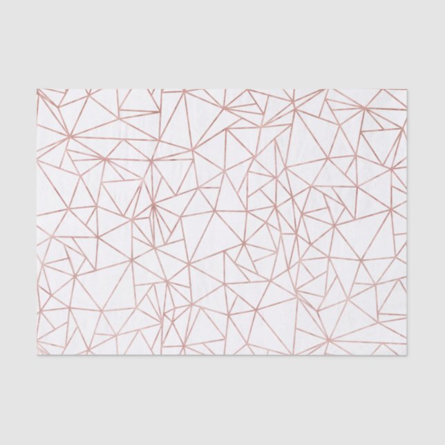 Girl Rose Gold Geometric Kupfer Polygon Seidenpapier (Vorderseite)