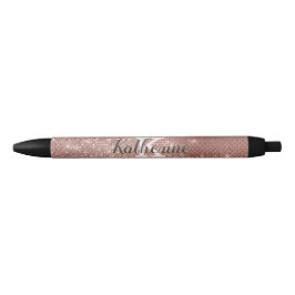 Girl Rose Gold Glam Diamond Sparkle Monogram Name Kugelschreiber