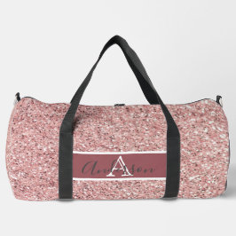 Girl Rose Gold Glitzer Glitzern Monogram Name Duffle Bag