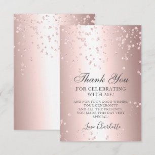 Girl Rose Gold Glitzer Metallic 16 . Geburtstag Dankeskarte