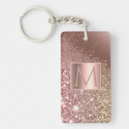Girl Rose Gold Glitzer Name Monogram Schlüsselanhänger