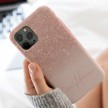 Girl Rose gold Glitzer ombre Glitzern mit Monogram Case-Mate iPhone Hülle<br><div class="desc">Girl Rose gold Glitzer ombre Glitzern mit Monogramm</div>