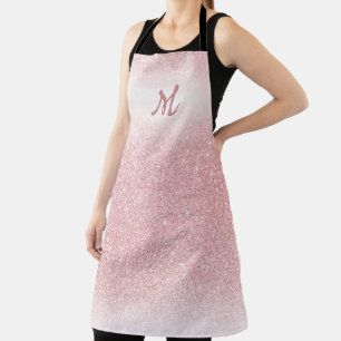 Girl Rose Gold Glitzer Ombre Monogram Schürze