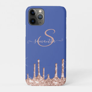 Girl-Rose-Gold-Glitzer-Tropfen, Monogramm Case-Mate iPhone Hülle