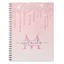 Girl Rose Gold Glitzer Tropfen Ombre Monogram