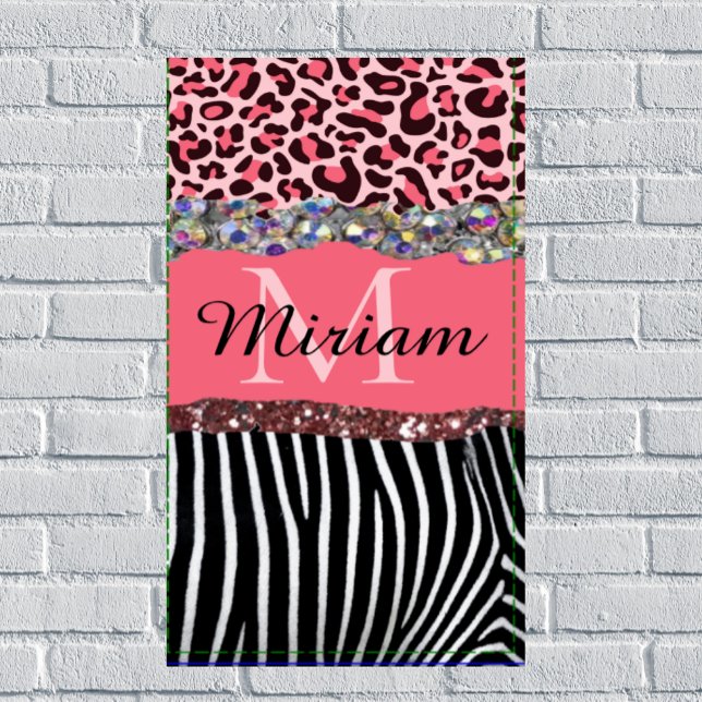 Girl Rose Gold Glitzer Tropfen Rosa Leopard Badhandtuch Set (Von Creator hochgeladen)