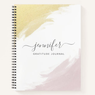 Girl Rose Gold Monogram Personalisiert Notizbuch