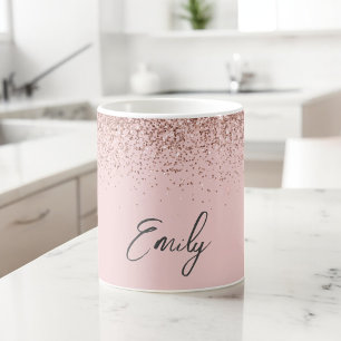 Girl Rose Gold - Rosa Glitzer Sparkle Kaffeetasse