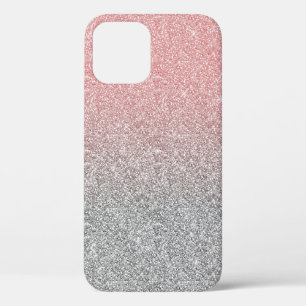 Girl Rose Gold Silver Glitzer Ombre Design Case-Mate iPhone Hülle