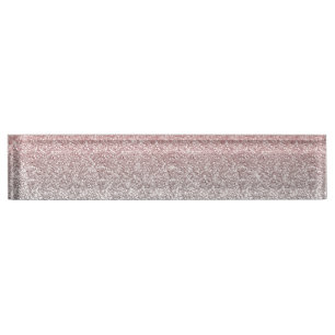 Girl Rose Gold Silver Glitzer Ombre Design Namensplakette