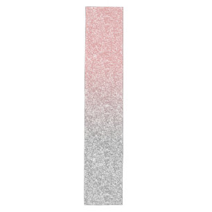 Girl Rose Gold & Silver Ombre Glitzer Design Mittelgroßer Tischläufer