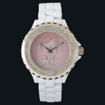 Girl Rose Gold Sparkle Glitzer Tropfen Monogram Armbanduhr<br><div class="desc">Girly Rose Gold Sparkle Glitzer Tropfen Monogram Watch mit Mode Imitate rot Rosa/Rose Gold Glitzer Tropfen auf einem schicken Hintergrund mit Ihrem eigenen Monogramm und Namen. Bitte kontaktieren Sie uns unter cedarandstring@gmail.com ,  wenn Sie Hilfe beim Design oder den passenden Produkten benötigen.</div>