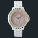 Girl Rose Gold Sparkle Glitzer Tropfen Monogram Armbanduhr<br><div class="desc">Girly Rose Gold Sparkle Glitzer Tropfen Monogram Watch mit Mode Imitate rot Rosa/Rose Gold Glitzer Tropfen auf einem schicken Hintergrund mit Ihrem eigenen Monogramm und Namen. Bitte kontaktieren Sie uns unter cedarandstring@gmail.com ,  wenn Sie Hilfe beim Design oder den passenden Produkten benötigen.</div>