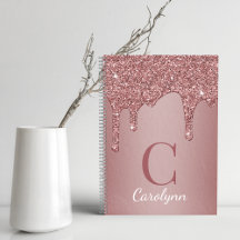 Girl Rose Gold Sparkle Glitzer Tropfen Monogram