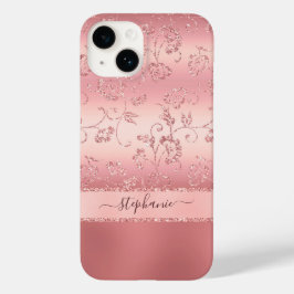 Girl-Rose Goldener Rosa Blütenspinner Case-Mate iPhone 14 Hülle