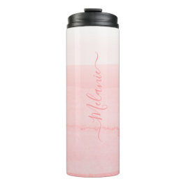 Girl-Rose ombre custom mit Monogramm Thermosbecher