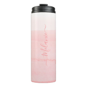 Girl-Rose ombre custom mit Monogramm Thermosbecher