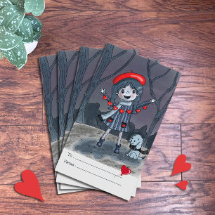 Girl Rote Garland-Klassenzimmer Valentine-Tagesk