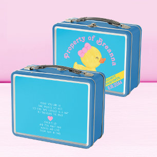 Girl Rubber Duck 1. Geburtstagskapsel Metall Brotdose