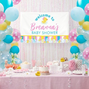 Girl Rubber Duck Baby Shower Empfang Banner