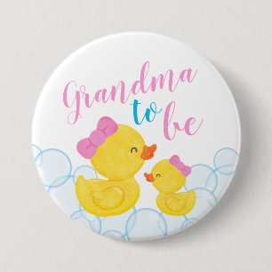 Girl Rubber Duck Baby Showgranma wird Button
