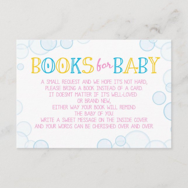 Girl Rubber Duck Books for Baby Insert Cards (Vorderseite)