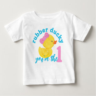 Girl Rubber Ducky Du bist der erste Geburtstag Baby T-shirt