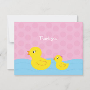 Girl Rubber Ducky Duck Flat Danke für Ihre Anmerku Mitteilungskarte