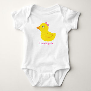 Girl Rubber Ducky Duck Personalisiert Baby T - Shi Strampler
