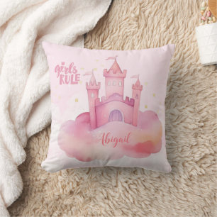 Girl Rule Palace auf der rosa Cloud Burp Cloth Kissen