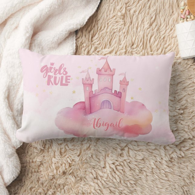 Girl Rule Palace auf der rosa Cloud Lendenkissen (Decke)