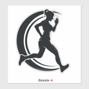 Girl Running Aufkleber
