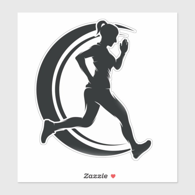 Girl Running Aufkleber (Blatt)
