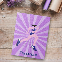 Girl Running Marathon Runner Jogger Pink Name Nied