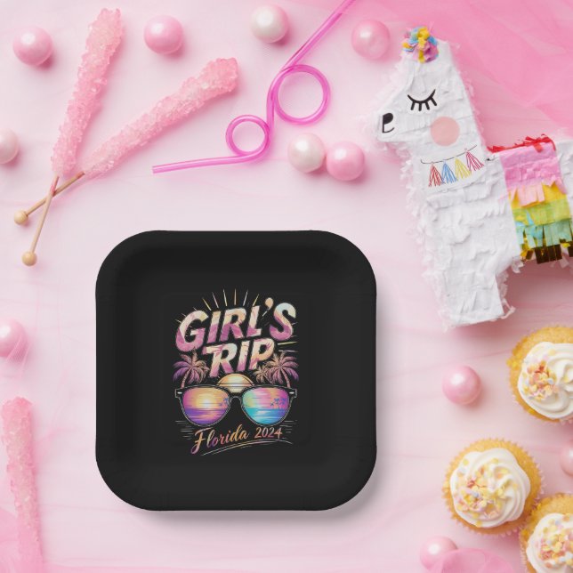 Girl’s Trip Florida 2024 Summer Beach Weekend Pappteller (Party)