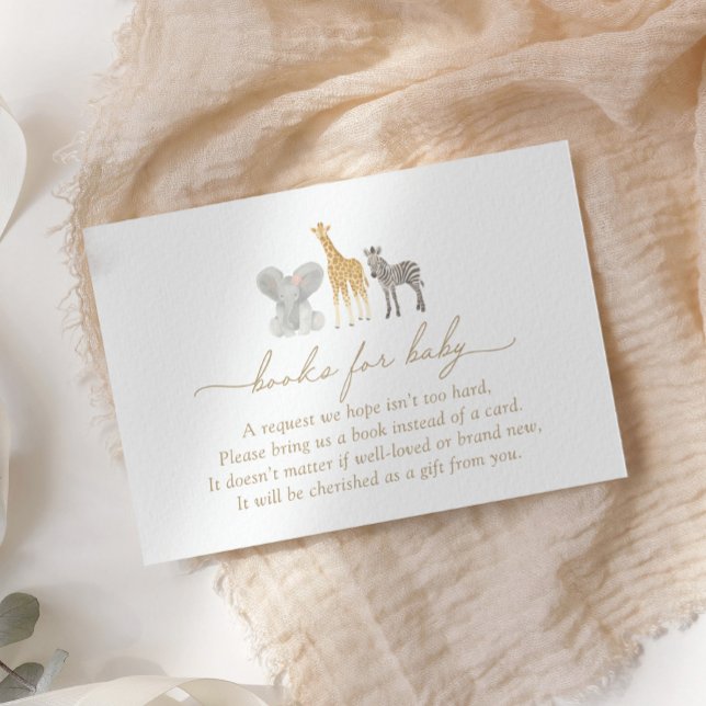 Girl Safari Animals Baby Shower Books for Baby Begleitkarte (Von Creator hochgeladen)