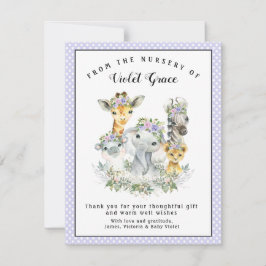 Girl Safari Baby Dusche Vielen Dank Karten