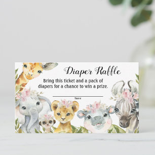 Girl Safari Baby Duschmaschine Windelwischer Ticke Visitenkarte