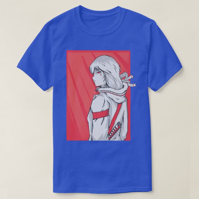 Girl Samurai Anime Japanese manga Kawaii otaku Pre T-Shirt (Design vorne)
