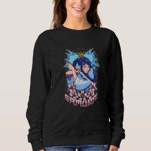 Girl Samurai Katana Japanischer Krieger kämpfter K Sweatshirt