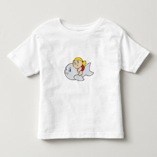 Girl Schwimmen mit Dolphin Kleinkind T-shirt