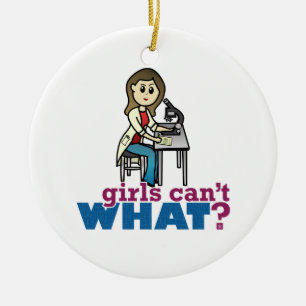 Girl Scientist Keramik Ornament