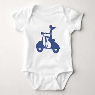 Girl Scooter blau Baby Strampler