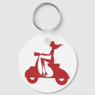 Girl Scooter rot Schlüsselanhänger