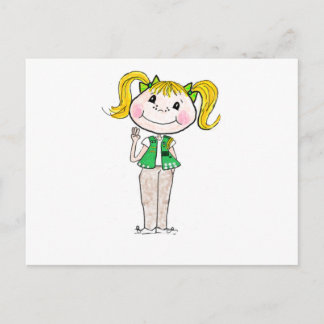 Girl Scout Junior Behaltend Versprechen Postkarte