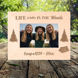 Girl Scout Life Is Better in the Woods Custom Geätzte Rahmen