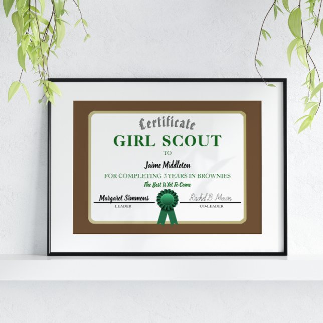 Girl Scouting Brownies Service Certificate (Von Creator hochgeladen)