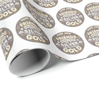 Girl Scouting Make New Friends Gift Wrap Geschenkpapier