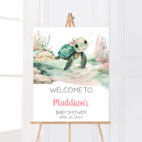 Girl Sea Turtle Baby Dusche Willkommen