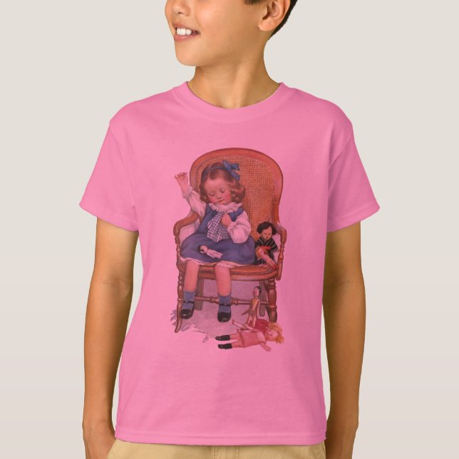 Girl Sewing Dolles T-Shirt (Vorderseite)